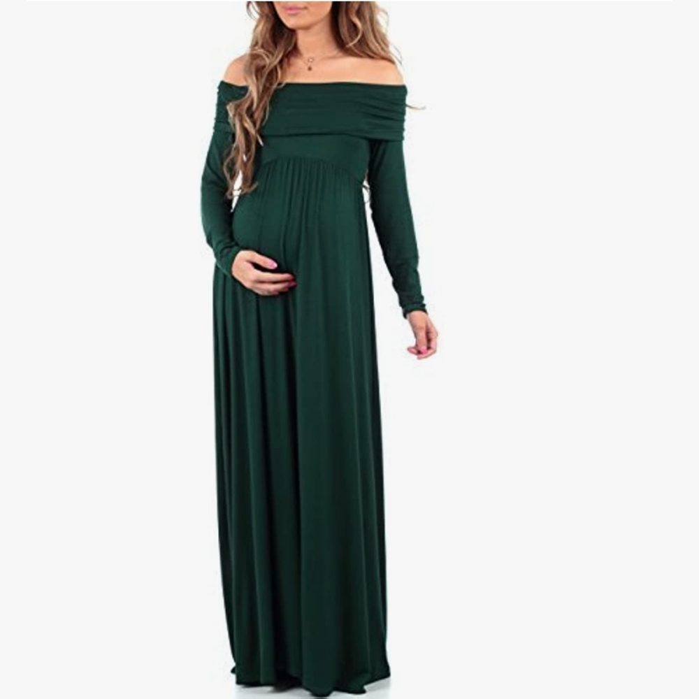 Mother bee Cowl Neck and Over The Shoulder Maternity Dress